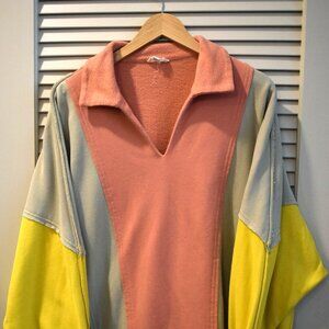 OTT Colorblock Collar Pullover Yellow XL